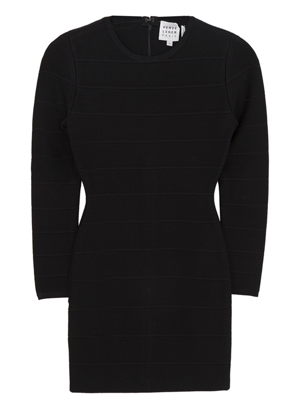 Herve Leger black Icon Mini Sheath Long Sleeve Dress